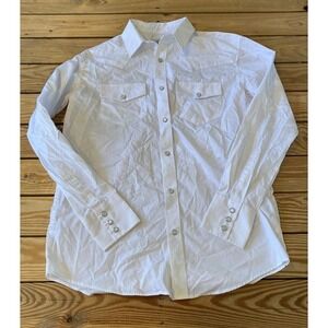 Gibson Long Sleeve Shirt Size Small Men’s White Pearl Button Snap Front